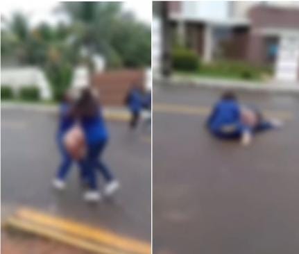 Vídeo mostra adolescente desmaiando após ter cabeça batida contra asfalto em Sorriso