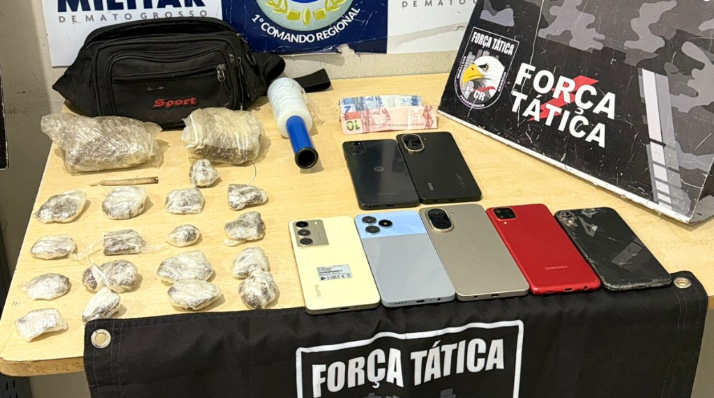 Trio é preso por tráfico de drogas após tentar fugir da Força Tática em Cuiabá