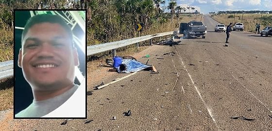 Motociclista morre após colisão com Amarok e moto pegar fogo em rodovia de MT