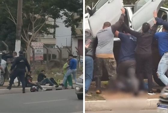 Motorista bate em carro parado na faixa e mata idosa atropelada na calçada; VEJA VÍDEO