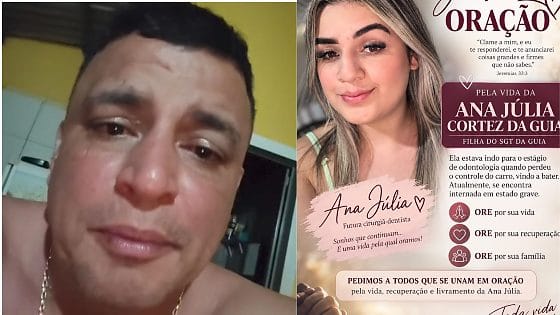 “‘Só queria uma oração de fé pela vida da minha filha’, pede pai de jovem ferida em acidente”