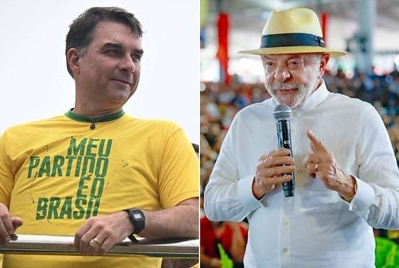 Flávio Bolsonaro tem 57,6% e Lula aparece com 29,6% em MT