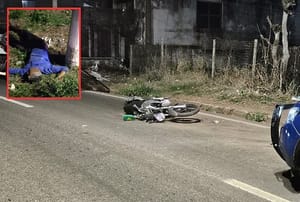 Motociclista perde o controle da direção, bate contra poste e morre em Várzea Grande