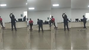Paciente parte para cima de recepcionista com muleta e causa quebra-quebra em UPA de Cuiabá; VEJA VÍDEO